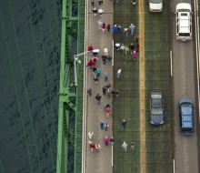 2010 Mackinac Bridge Walk in honor of Larry Rubin.