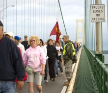 2010 Mackinac Bridge Walk in honor of Larry Rubin.